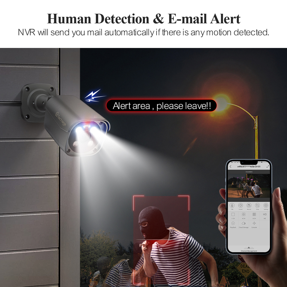 Techage H.265 8CH 5MP 8MP 4K P - Home Security Kit With Camera recension och pris