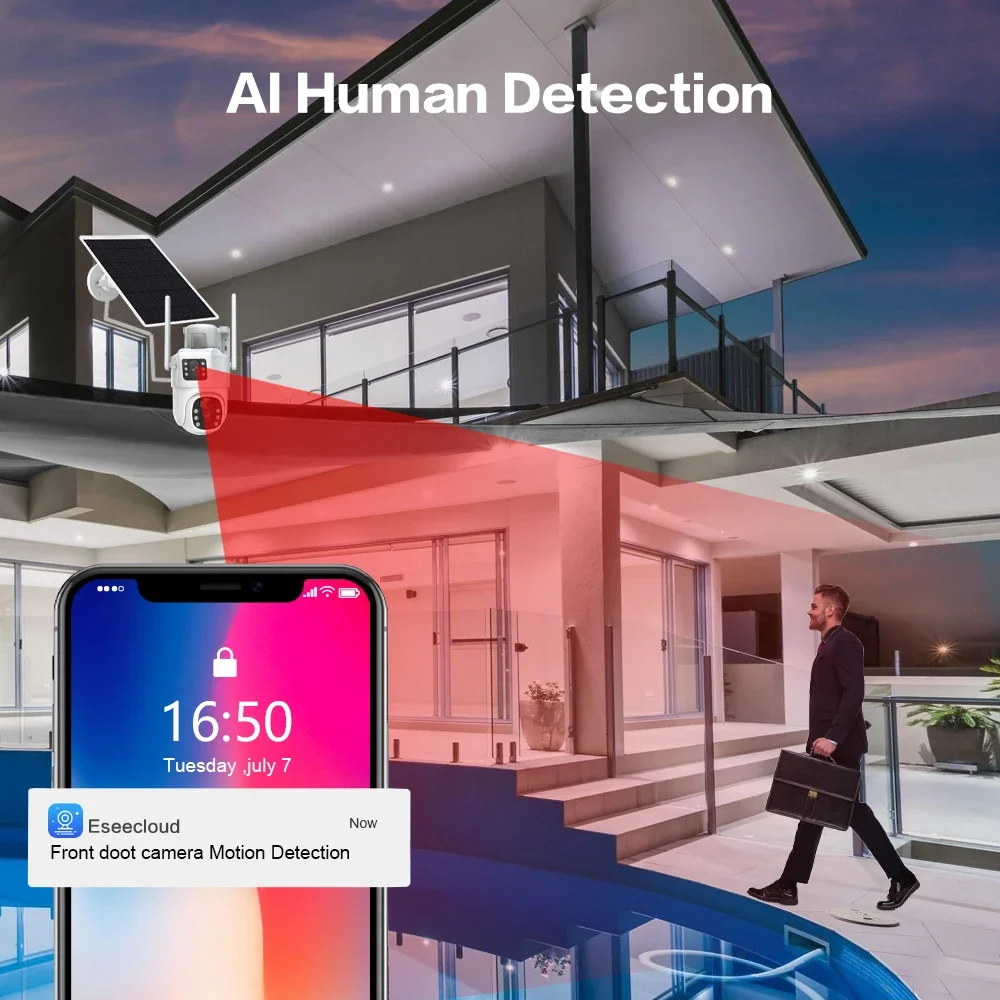 4K 8MP Dual Lens Wifi Solar CC - Home Security Kit With Camera recension och pris