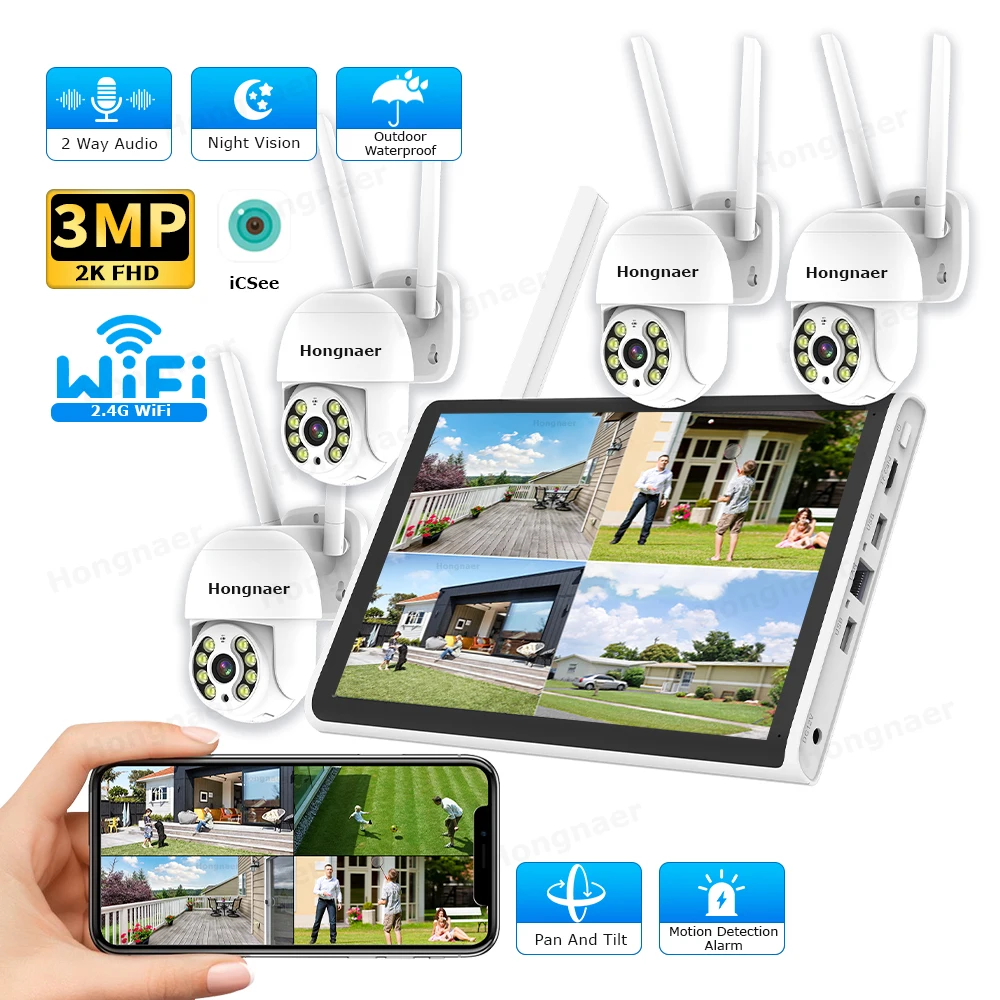 2026 Hongnaer 3MP 4 Channel Wi - Home Security With Cameras recension och pris