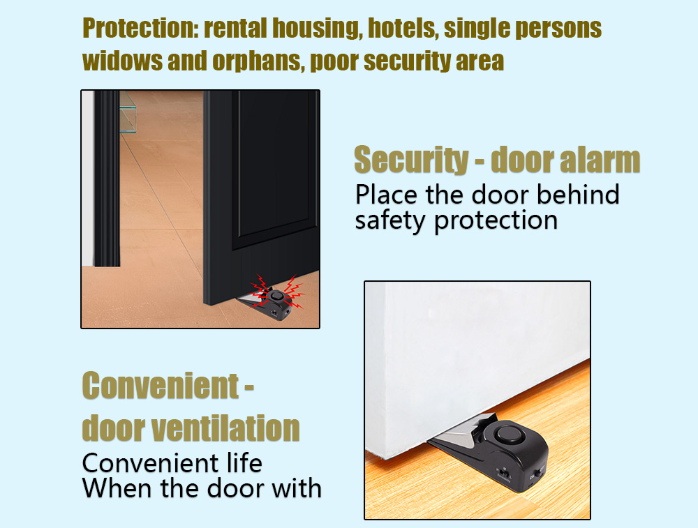 120 db Wireless Door Stop Stop - Door Wedge Alarm recension och pris