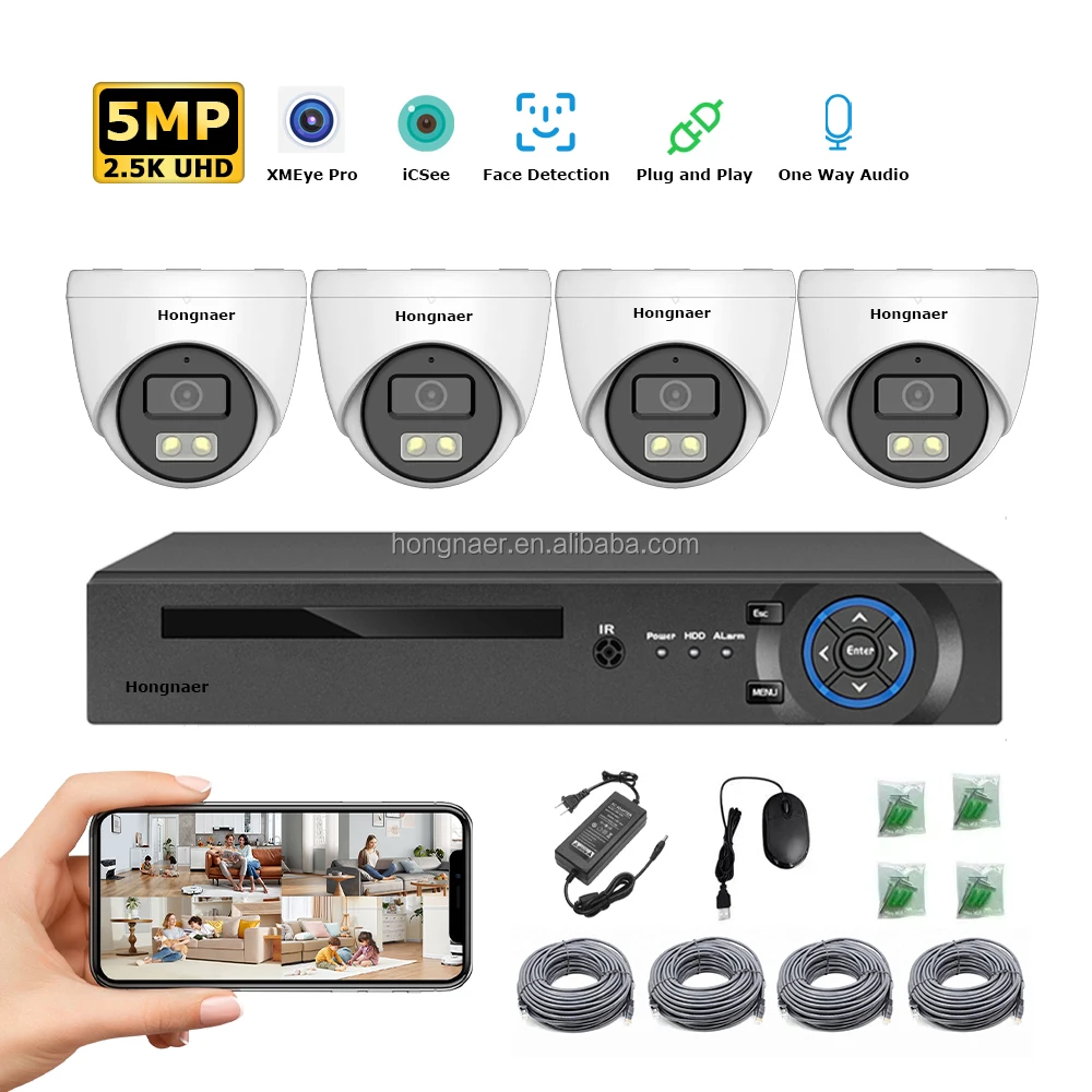 2026 Hongnaer 4MP 5MP 8MP 4CH  - Home Security Kit With Camera recension och pris