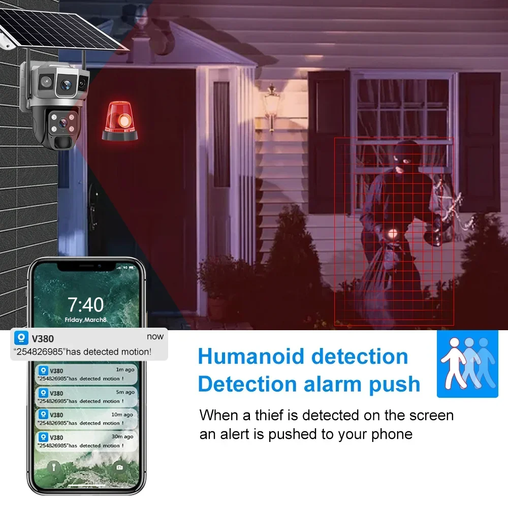 V380 4K 3 Screens 4G Camera So - Home Security Services recension och pris