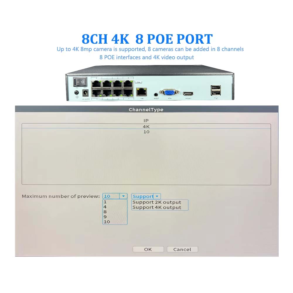 4K 10CH NVR 4/8Port POE For 8M - Home Security With Cameras recension och pris