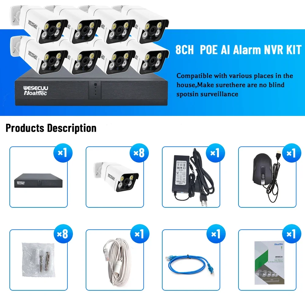 Manufacturer 5mp 4k 8mp 4 8 16 - Home Security Kit With Camera recension och pris