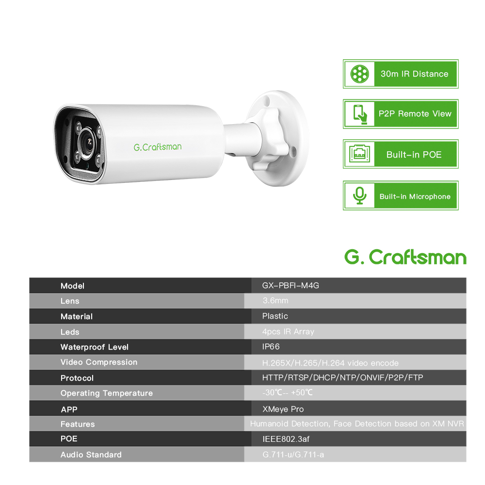 C GC PB 4MP POE IP Camera,Buil - Home Security With Cameras recension och pris