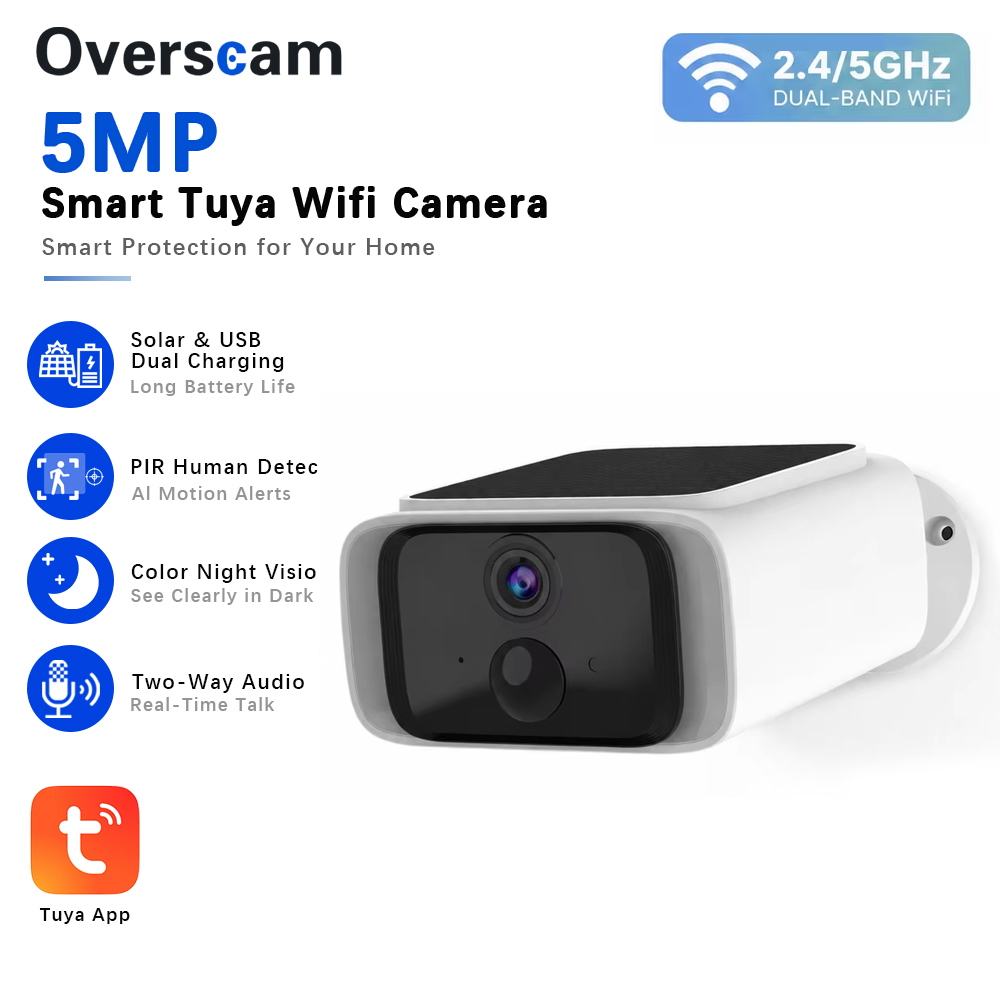 Tuya 5MP Solar Security Camera - Home Security Indoor Cameras recension och pris